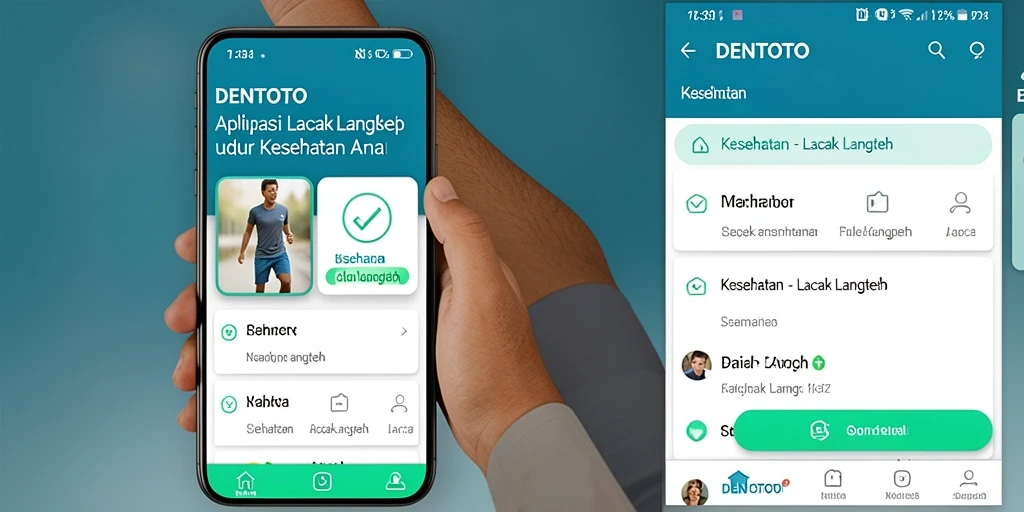 Antarmuka pengguna DENTOTO yang menunjukkan statistik langkah harian.