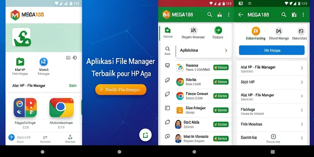 Tampilan antarmuka utama aplikasi File Manager MEGA188.