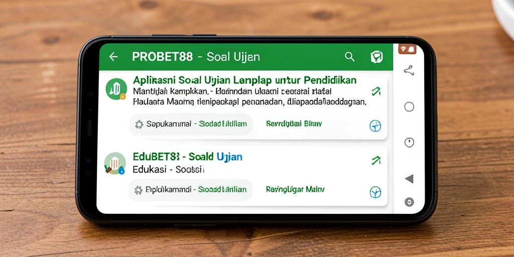 Antarmuka aplikasi PROBET88 yang ramah pengguna untuk latihan Soal Ujian.