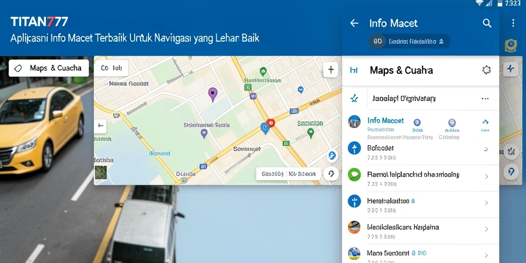 Antarmuka pengguna aplikasi Info Macet TITAN777 yang informatif dan interaktif.